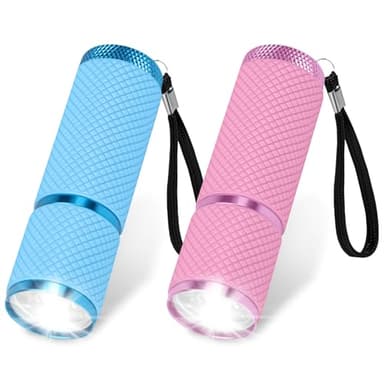 AXFEE 2 PCS Mini Lampe Torche, Lampe Torche LED Ultra Puissante, lampe torche pile, Jeu de lampe de Poche LED, 9mm petite LAmpe avec 9 lumières led, pour Travail, Camping, Lecture Promenade