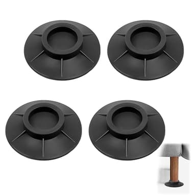 4 Patins Anti Vibrations Machine à Laver, Amortisseurs de Vibrations Antidérapant Caoutchouc, Tapis Antivibration Lave Linge Universel Anti-Dérapants Pied Tapis de Protection pour Frigo Séchoir (Noir)