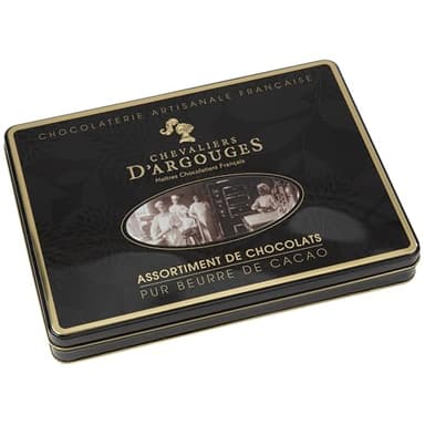 Chevaliers d'Argouges - Assortiment de chocolats noir, lait, blanc - Coffret cadeau prestige - 300g