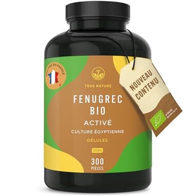 Fenugrec Bio - 2.600 mg par dose - 300 Gélules pour 75 jours - Riche en Antioxydants, Protéines & Minéraux - Vegan - Sans Additifs, Lactose & Gluten - TRUE NATURE