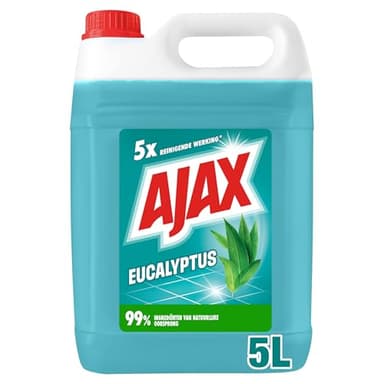 AJAX - Nettoyant Multi-Usage Fraicheur Eucalyptus – 5 actions nettoyantes – élimine instantanément la saleté – dégraisse – redonne de l'éclat – désodorise – rafraîchit – efficace à l'eau froide -5L