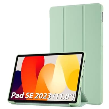 Simpeak Coque Compatible pour Xiaomi Redmi Pad SE 11.0" 2023 Housse de Protection en Cuir PU Étui Magnétique Ultra-Mince avec Fonction Support - Vert