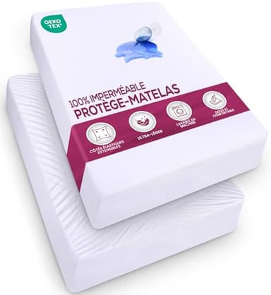 Utopia Bedding Protège Matelas Imperméable, 140 x 200 cm, pour Matelas Jusqu'à 30 cm de Hauteur, Housse de Matelas en Jersey Léger et Doux avec Côtés Extensibles - Blanc