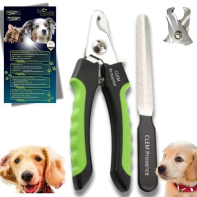 CLEM Provence - Coupe Griffes Chien & Chat - Coupe Ongle avec lime - Ciseaux Toilettage En Acier Inoxydable, Puissant, Idéal pour tous les Animaux de Compagnie.