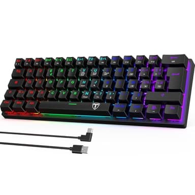 CACKBIRD Clavier Mécanique Azerty,Clavier Gamer Mécanique 60% Câblé - Switchs Bleus - Rétroéclairage LED Personnalisable,Anti-ghosting - Compact et Ergonomique pour FPS, Bureau (PC, Mac)