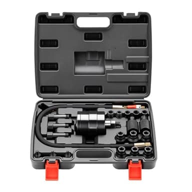 WilTec Coffret d’Outils pneumatiques d’Extraction d’injecteur – 21 pièces – Kit d’extracteurs d’injecteur Diesel avec Vibration d’air – Boîte Plastique Robuste