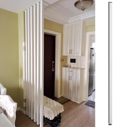 AVLLSO Séparateur de pièce Diviseur de pièce de séparation Murale, 70 cm-240 cm de Hauteur Poteau à Lattes en Bois du Sol au Plafond pour la décoration de l'entrée du Bureau à Domicile, Pas Besoin de