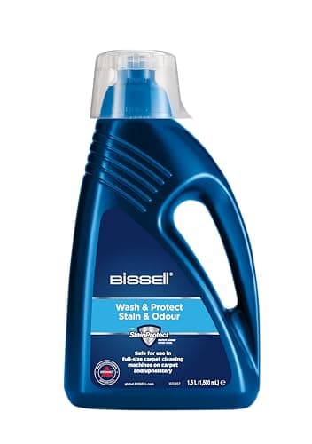 BISSELL Formule Wash & Protect , Pour vos Étoffes d’Ameublement, Tapis et Moquette , Élimine Taches & Odeurs , 1,5 Litre Formule Nettoyante , Shampouinez , Le Détergent , 1086N