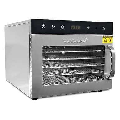 Wartmann WM-2206 DH Déshydrateur automatique en acier inoxydable – Déshydrateur compact avec 6 grilles de déshydratation en acier inoxydable sans BPA