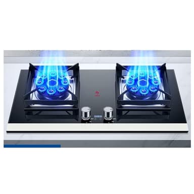 Pratique Cuisiniere Gaz - Gaziniere, Cuisinière À Gaz Encastrable En Verre Trempé, Brûleurs À Double Gamme Faciles À Nettoyer, Réchaud À Gaz Bi-combustible Gaz De Pétrole Liquéfié/gaz Naturel (Color