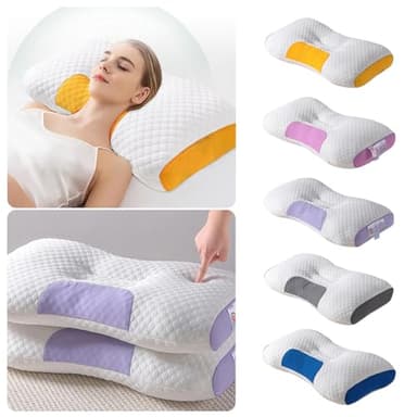IUNSER Coussin orthopédique anti-ronflement - Oreiller ergonomique - Pour dormir sur le côté et le dos - En mousse à mémoire de forme - Coussin de soutien de la nuque - Coussin de positionnement