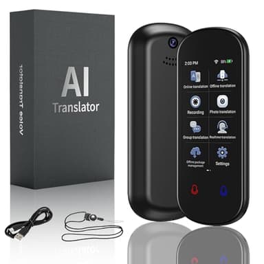 Appareil de traducteur de langue, traduction vocale en temps réel sans WiFi 139 langues traducteur instantané bidirectionnel écran tactile 3,1" traducteur portable dispositif de traduction hors ligne