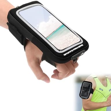 Brassard de Sports Téléphones Portables 2-en-1, Brassards Running &, Compatible iPhone série 15/14/13/12, Samsung Galaxy séries Smartphones Jusqu’à 7", avec Sangle réglable pour Jogging, Fitness