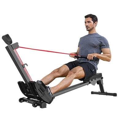 Rowing Machine Rameur Pliable pour la Maison Capacité de Charge 120 kg (Rouge)