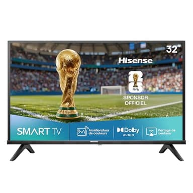 Hisense Téléviseur connecté 32 Pouces 32A4Q - Full HD 60Hz, Mode Sport IA, Dolby Audio, VIDAA OS avec Youtube, Netflix, Canal +(Modele 2025)