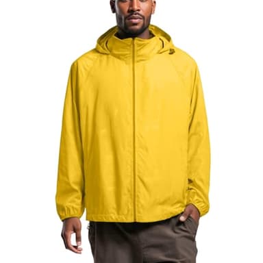 MOKBAY Veste Réfléchissante Homme Ciré Marin Vêtements Imperméables Running a Capuche Vêtement Homme de Travail Coupe Vent Winter Travail Militaire Jaune Veste Pluie Jaune L