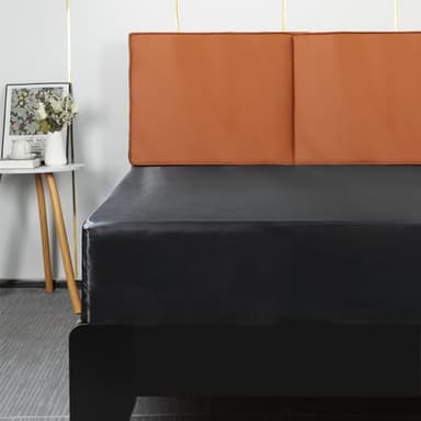 Lirex Drap Housse Satin 160x200cm, pour Matelas Jusqu'à 35 cm, Drap de lit en Satin de Soie Polyester Lisse Respirant, Noir