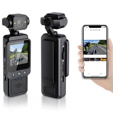 Yanmis Caméra Vlog 1080p, Caméra Portative avec Objectif Rotatif 270°/180°, Caméscope WiFi avec écran HD de 1,3 Pouces, Lumière LED, Stabilisation Numérique, Caméras Corporelles