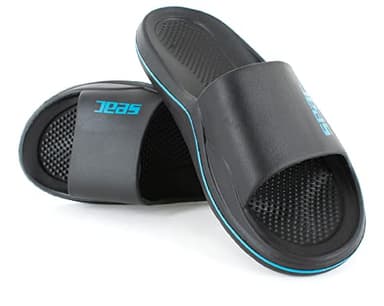 SEAC CAYA, Sandales avec Bande pour la Plage et la Piscine, Noir/Bleu, 45