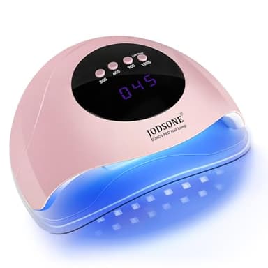 JODSONE Lampe à ongles UV, Sécheur d'ongles gel à LED, Lampe à ongles gel portable avec capteur automatique et 4 minuteries pour le salon d'ongles à domicile Rose