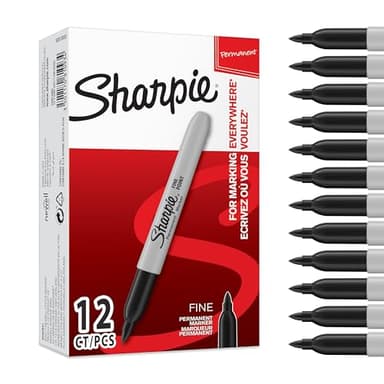Sharpie marqueurs indélébiles | pointe fine | encre noir permanent | Boîte de 12