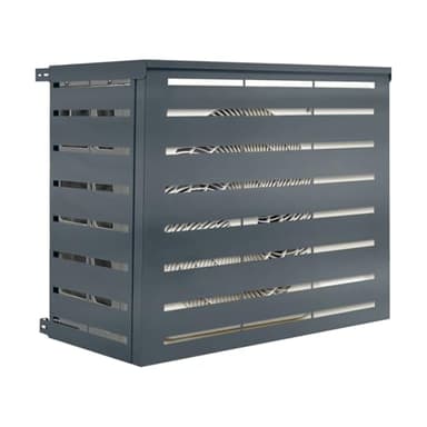 IDMarket - Cache climatiseur en métal Gris Anthracite Protection unité extérieur 95 x 50 x 80 CM