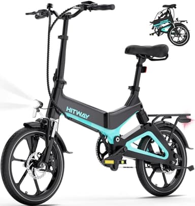 HITWAY Vélo Électrique, E Bike 16 Pouces Vélo Pliable avec Batterie 36V/7,8Ah, Moteur 250W, Maximale 25km/h, Autonomie 35-70km, Vélo Électrique Pliable Urbain pour Adultes
