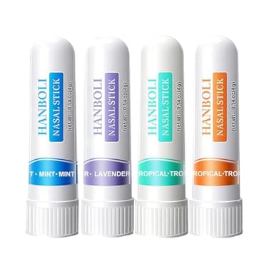 GNHG Nasal Stick 4 Pack, Soulagement Rapide d'un Nez Bouché, Améliore la Respiration et Stimule la Concentration, Fait Avec des Huiles Essentielles et du Menthol