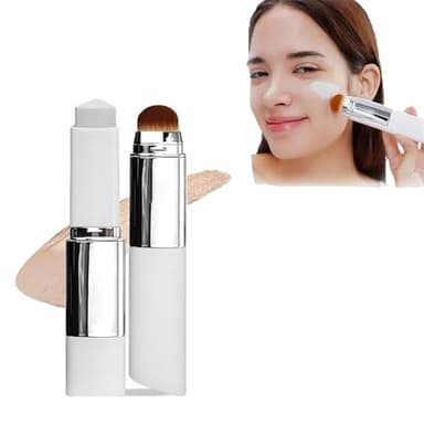 Fond de teint coréen en stick changeant de couleur avec tête de pinceau – Crème couvrante blanche V pour une couvrance complète à moyenne, tous types de peau, base de maquillage non grasse (Naturel)