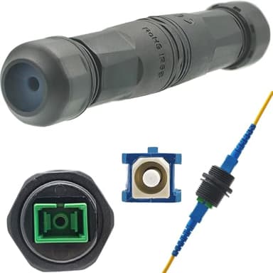 Coupleur SC, CTRICALVER connecteur fibre SC-APC Couramment utilisé pour les routeurs et les commutateurs, 1pièces connecteur câble fibre étanche IP68, interface verte connecteur fibre optique monocœur