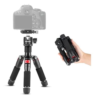 NEEWER Mini Trépied pour Appareil Photo avec Rotule à 360° en Alliage d'Aluminium 20"/50cm 1/4" Plaque Rapide de Type Arca,Trépied de Voyage de Bureau Portable pour Caméscope DSLR, Charge Max:11lb/5kg