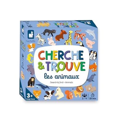 Janod - Mon Premier Cherche et Trouve Les Animaux - Jeu de Société Enfant - Jeu d'Observation - Dès 3 Ans,J02455