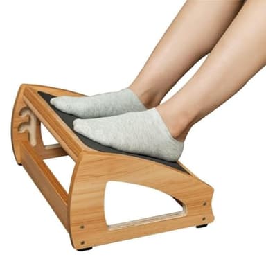 StrongTek Repose-pieds réglable sous le bureau, repose-pieds ergonomique pour dessous de bureau avec 3 positions de hauteur, repose-pieds en bois avec surface antidérapante, repose-pieds réglable pour