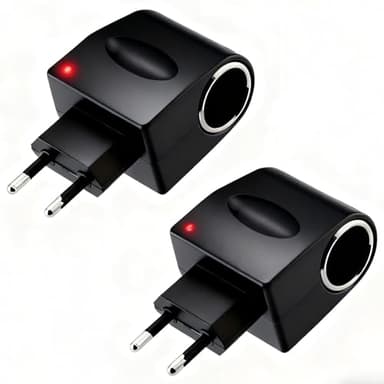 2 Pièces Adaptateur Allume-Cigare Prise Secteur, Convertisseur 220v 12v, Transformateur 220V vers 12V Allume Cigare CA vers CC, Adaptateur Voiture vers Prise
