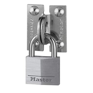 Master Lock 914060REURD Pack comprenant des Œillets Droits et un Cadenas à Clé Argent