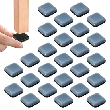 30 Pièces PTFE Téflon Carré Auto-adhésives Coulisses de Meubles 20mm Patins pour Meubles Patin Chaise a Clouer Protéger Les carrelages, Les sols en Bois, Les chaises, Les Tables et Les Lits
