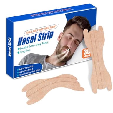 Bandelettes Nasales,Améliore la Respiration et Réduit le Ronflement, Tenue Forte, Confortable et Hypoallergénique, Taille Universelle, 30 Pcs, Idéales Sommeil,Sport,Rhume (Beige)