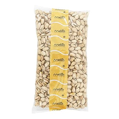 Meditts - Pistaches Grillées 1 kg | Avec Coque et Sans Sel Ajouté | Origine Espagne | 100% Naturel et Sans Gluten | Snack Riche en Protéines et Fibres