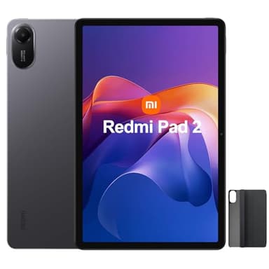 XIAOMI Redmi Pad 2 - Tablette Android, Écran 11" 2.5K 90Hz, 128GB + 4GB RAM, MediaTek G100-Ultra, Batterie 9000 mAh, Dolby Atmos, HyperOS, Gris avec Coque de Protection Noire Incluse