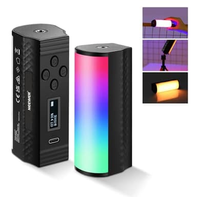 NEEWER Bâton Lumineux RGB Magnétique, Éclairage Bâton Portables, Lampe Vidéo LED 360° avec Batterie Rechargeable 2500mAh, Dimmable Stick Light pour Caméra Photographie TikTok Youtube Vlog, TL96RGB