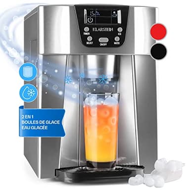 Klarstein Machine a Glacons pour la Maison, Capacité de 2L, Fabrique Rapidement Jusqu'à 12kg de Glacons, Alarmes de Sécurité, Machine à Glaçons de Comptoir, Ice Maker, Distributeur Eau Froide