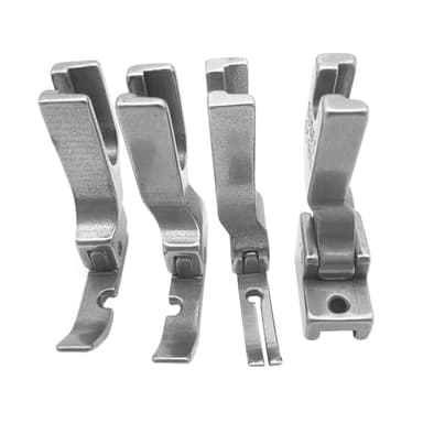 Laroal Lot de 4 pieds presseurs pour fermeture éclair compatibles avec les machines à coudre industrielles à pied simple (P36N + P36LN + P363 + S518N)