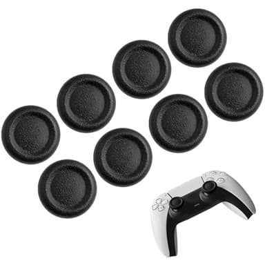 Lot de 8 Capuchons de Joystick Manette Compatible avec PS5/PS4, Capuchons en Silicone pour Manette de Jeu, Antidérapants, Résistants à l'usure, Antidérapants, Texture Laser (Noir)