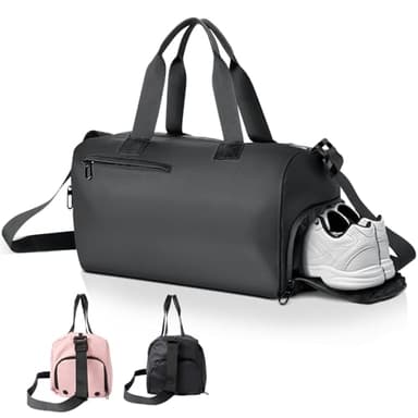 Romon Sac de Sport, Sac Voyage avec Compartiment Chaussures Grande Sac de Sport Sacs de Voyage Waterproof Multiuse Sac à BandoulièRe ou Fourre-Tout Homme & Femme pour Gym, Fitness, Duffel Bag, Noir
