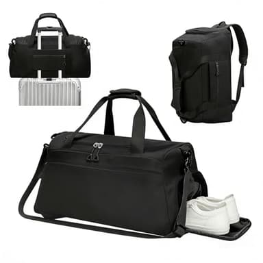 AiQInu 35L Sac de Sport Femme, 3-en-1 Sac Sport Homme, Imperméable Compartiments Multiples, Sacs de Voyage avec Compartiments Chaussures et Humide, Polyvalent pour Gym, Voyage, Week-End
