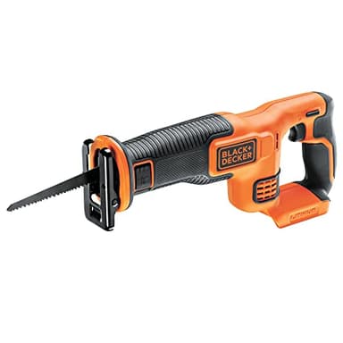 BLACK+DECKER Scie Sabre Sans Fil - Débattement : 22 mm - Lame de 15 cm - 1 lame, 18V, Orange, Sans batterie BDCR18N-XJ