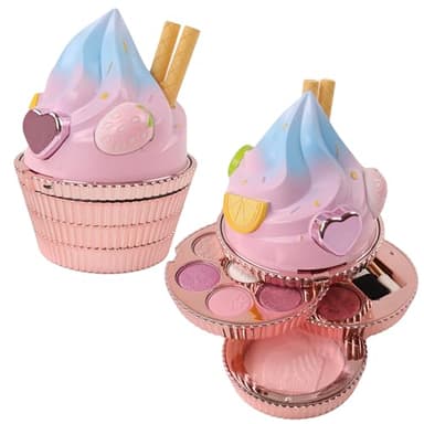 GLOWAYS - Coffret de Maquillage - Beauté - 253006 - Jeu pour Enfant - Cadeau - Anniversaire - Testé par Un Laboratoire Français - Blush - Fards À Paupières - Miroir - Pinceaux - À Partir de 5 Ans