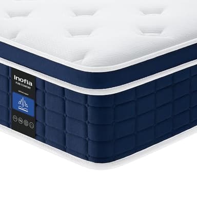 Inofia Matelas 160×200cm Ace Hybrid Matelas 26 cm H3 Ferme avec Mousse à Mémoire de Forme Respirante et Ressorts Ensachés Indépendants, 7 Zones Ergonomique, Confort Extra pour Adultes et Enfants
