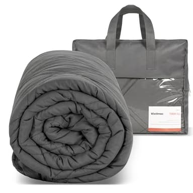 Winthome Couverture Lestée 135x200cm 9kg, Couette Lestée Double Couture, Couverture Thérapeutique Anti-Stress,Weighted Blanket pour Un Sommeil Profond et Une Meilleure Relaxation Adulte (Gris)