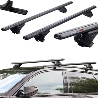 RIDIGO Barre de Toit Glider Evo Black pour Renault Kadjar 1 I (Aussi Toit en Verre) de 2015